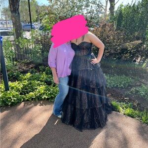 Elegant Black Strapless Gown